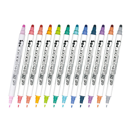 Kuretake Zig Clean Colour Dot Double-Sided Marker - - Markers - Bunbougu