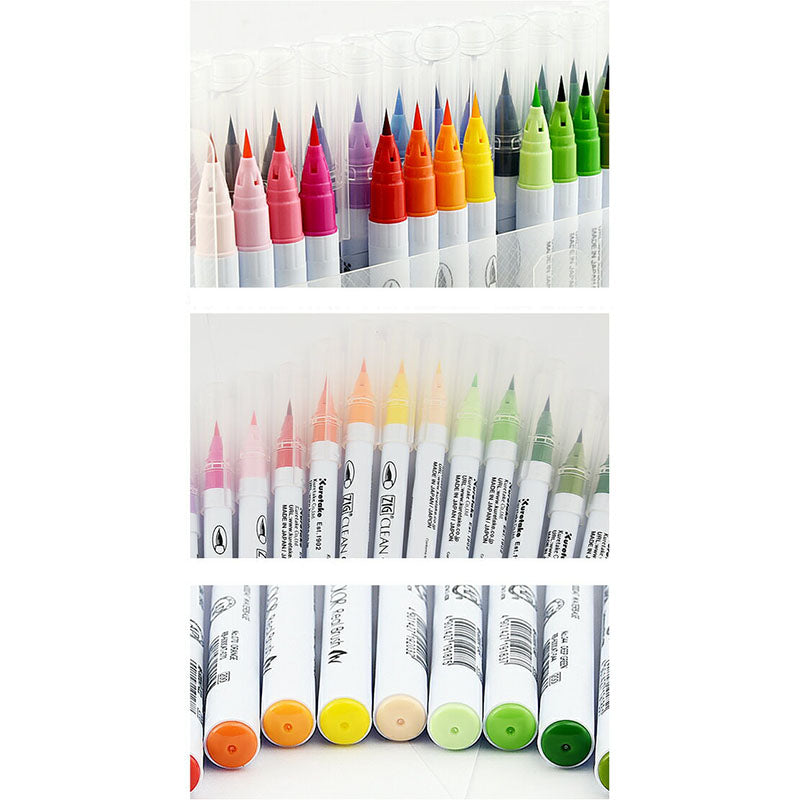 Kuretake Zig Clean Colour Real Watercolour Brush Pen - Blue Colour Range - - Brush Pens - Bunbougu
