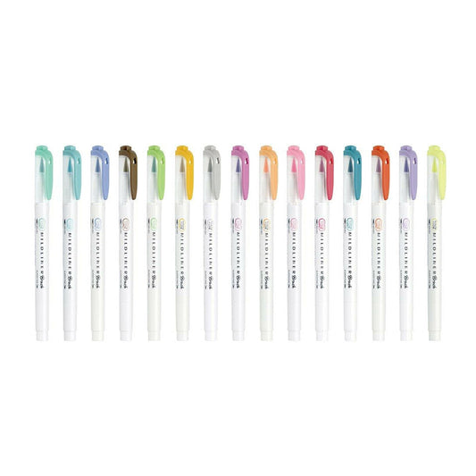 Zebra Mildliner Double-Sided Brush Pen - Fine Bullet Tip/Brush Tip -  - Brush Pens - Bunbougu